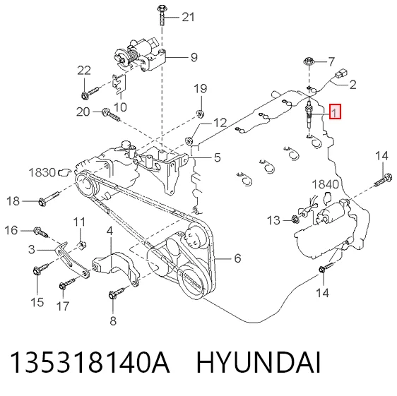 Bujía de incandescencia 135318140A HYUNDAI