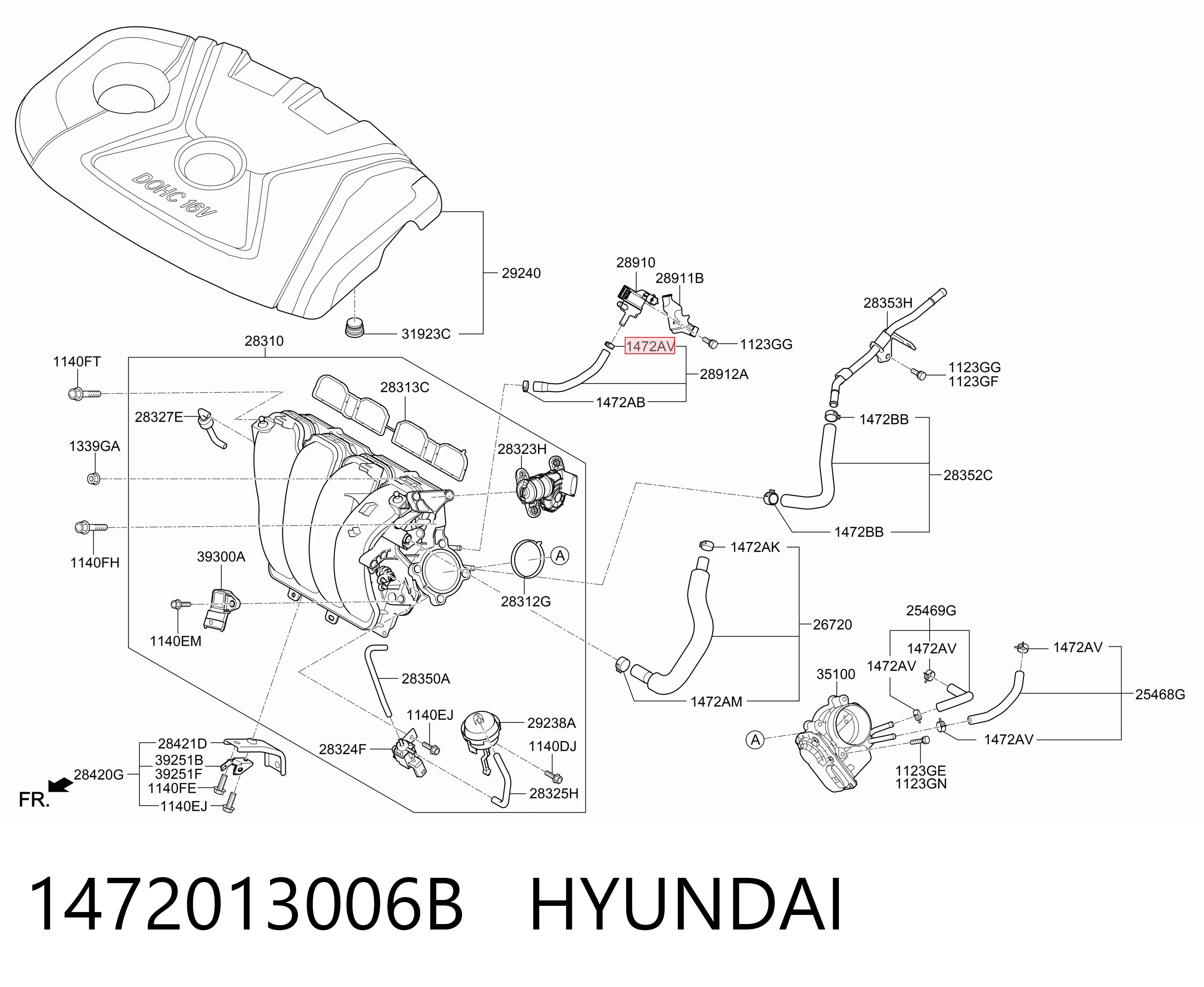 1472013006B Hyundai/Kia Abrazadera de tubo de freno