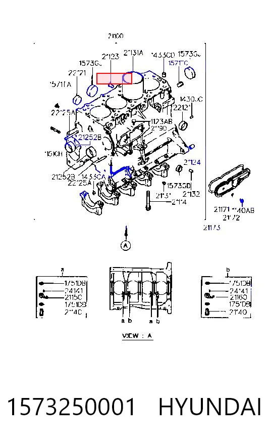 Tapón de bloque de cilindros 1573250001 HYUNDAI