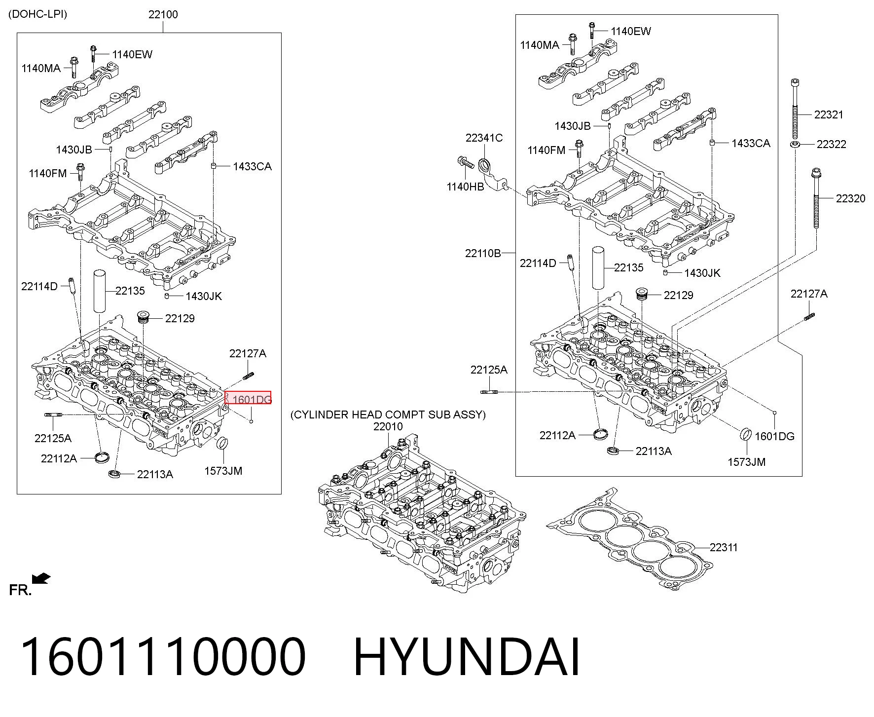 Buje del mecanismo de cambio (palanca selectora) 1601110000 HYUNDAI