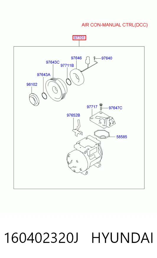 160402320J Hyundai/Kia Compresor climatizador