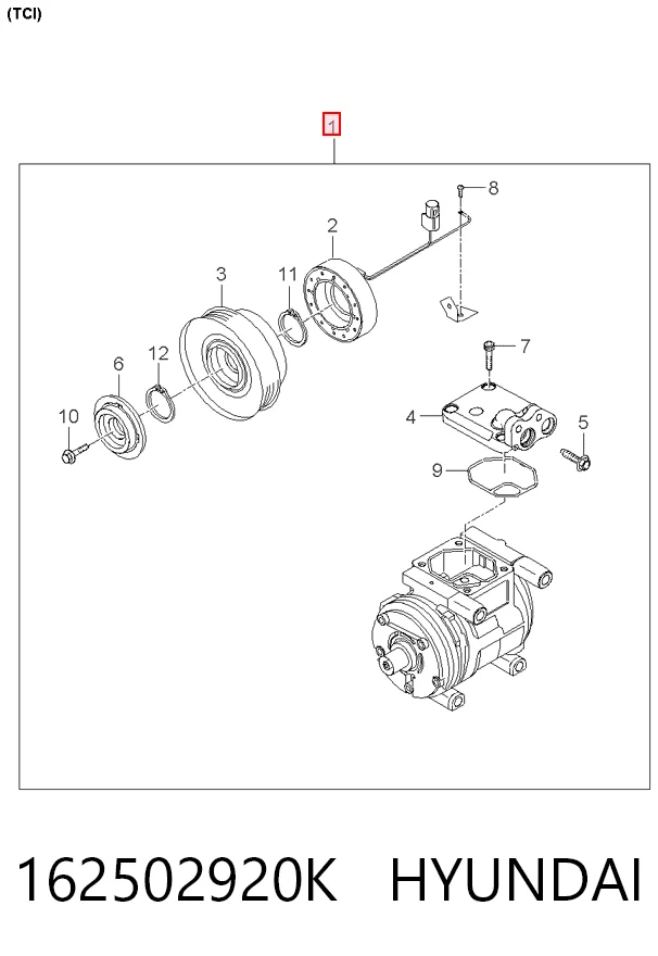 162502920K Hyundai/Kia Compresor climatizador