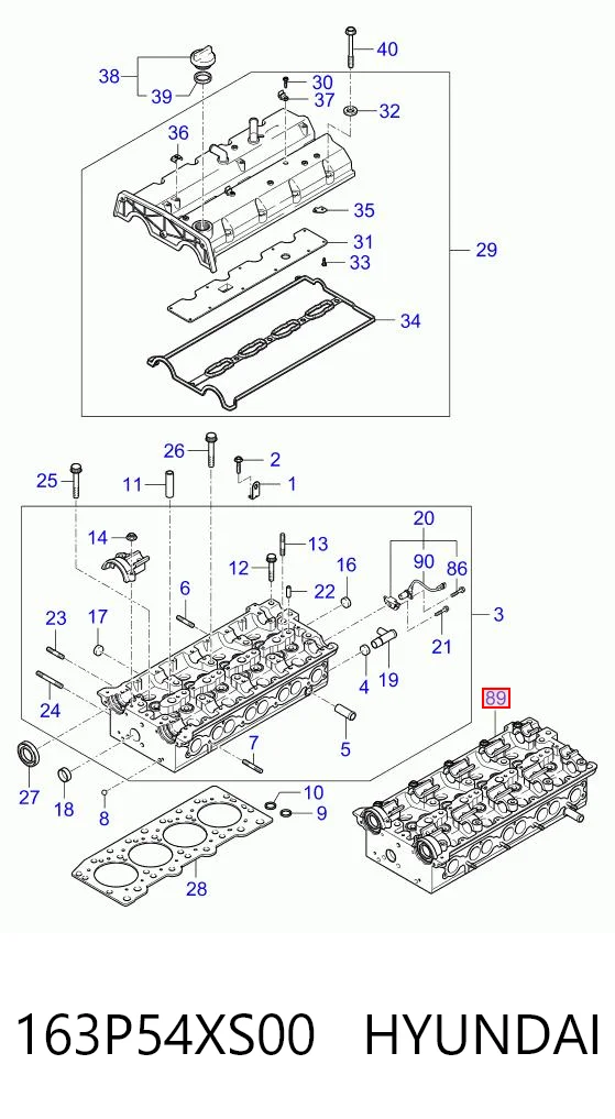 Culata 163P54XS00 HYUNDAI