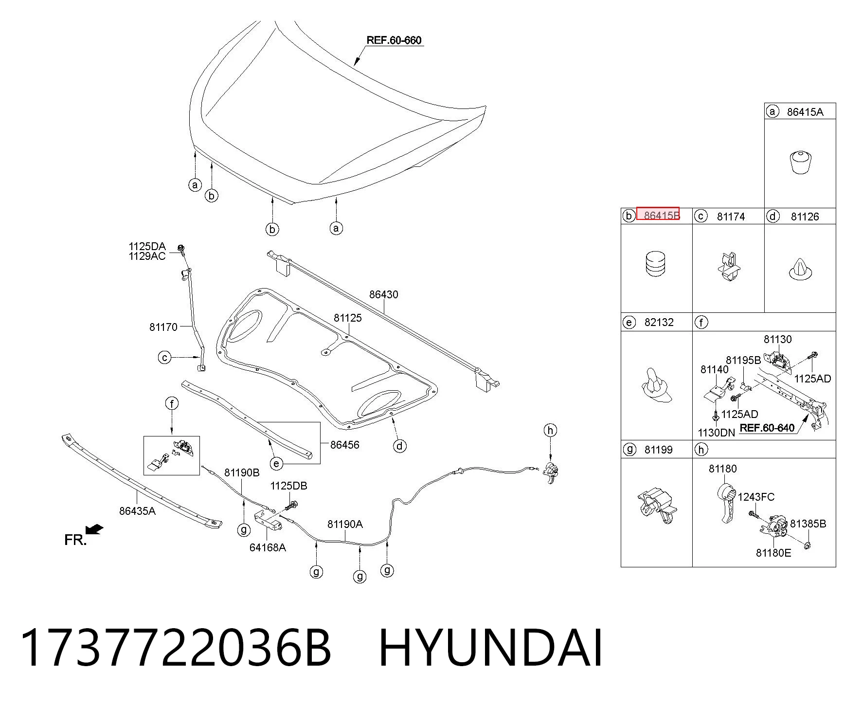1737722036B Hyundai/Kia Tope del capó