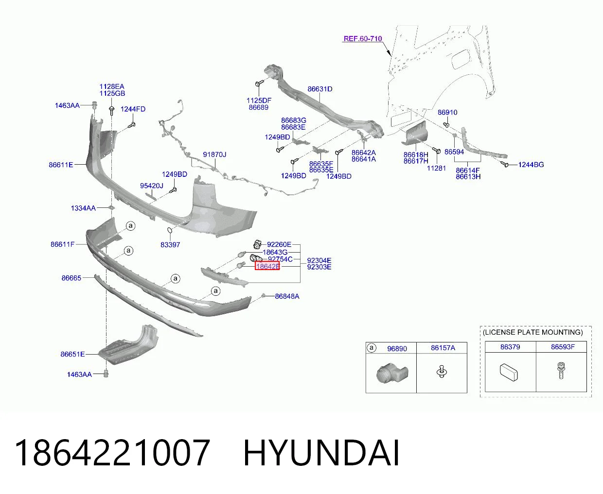 1864221007 Hyundai/Kia Bombilla de cruce