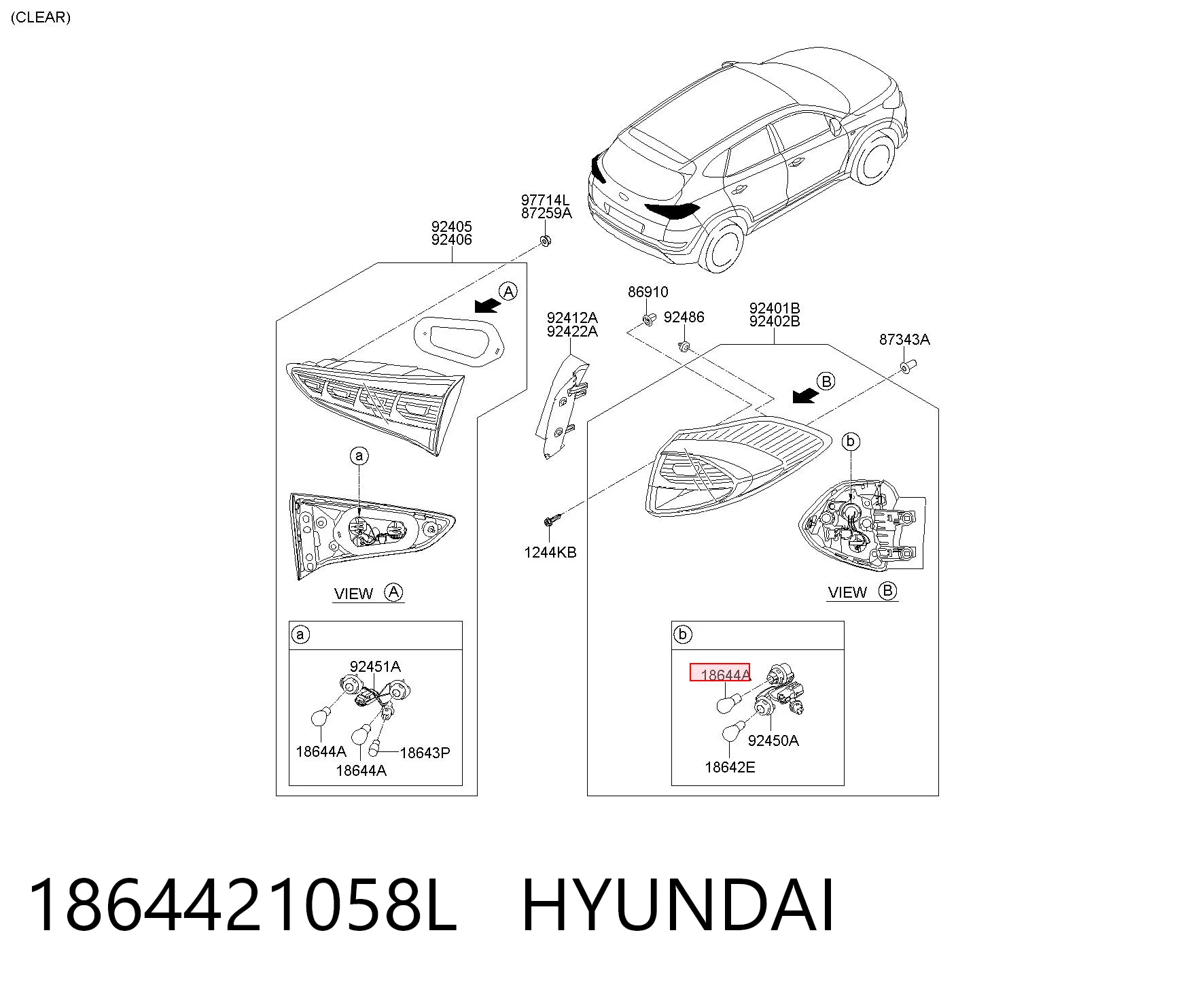 1864421058L Hyundai/Kia Bombilla de cruce