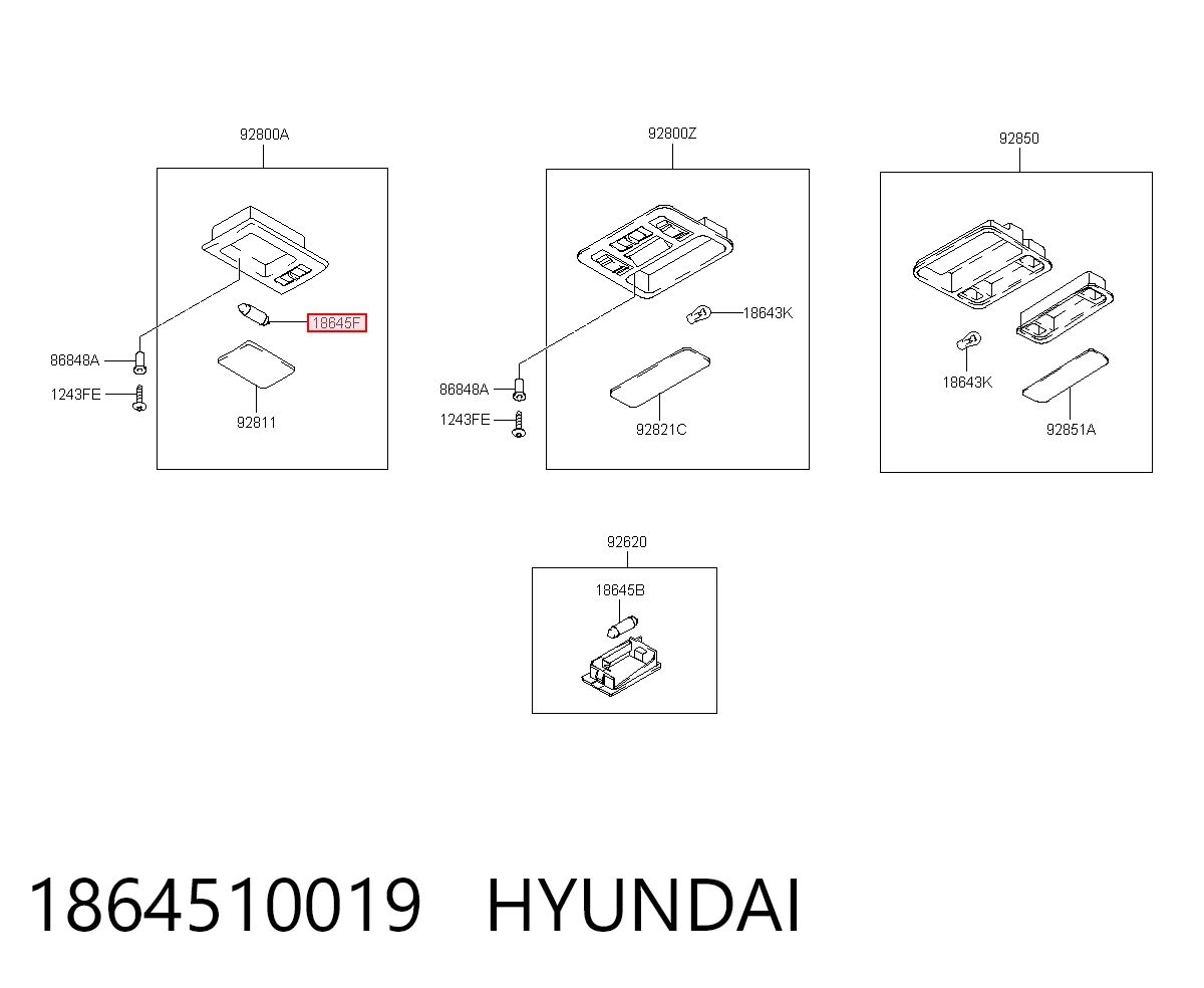 1864510019 Hyundai/Kia Luz de matricula