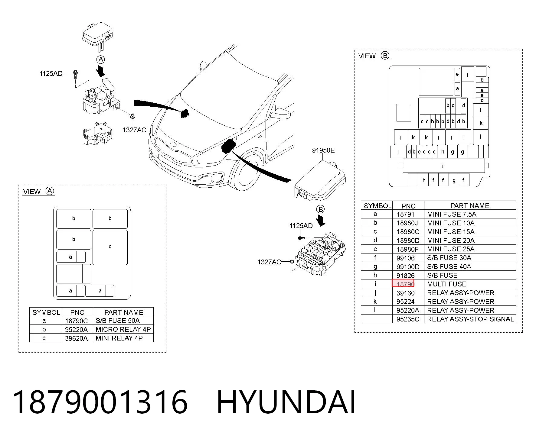 1879001316 Hyundai/Kia Fusibles