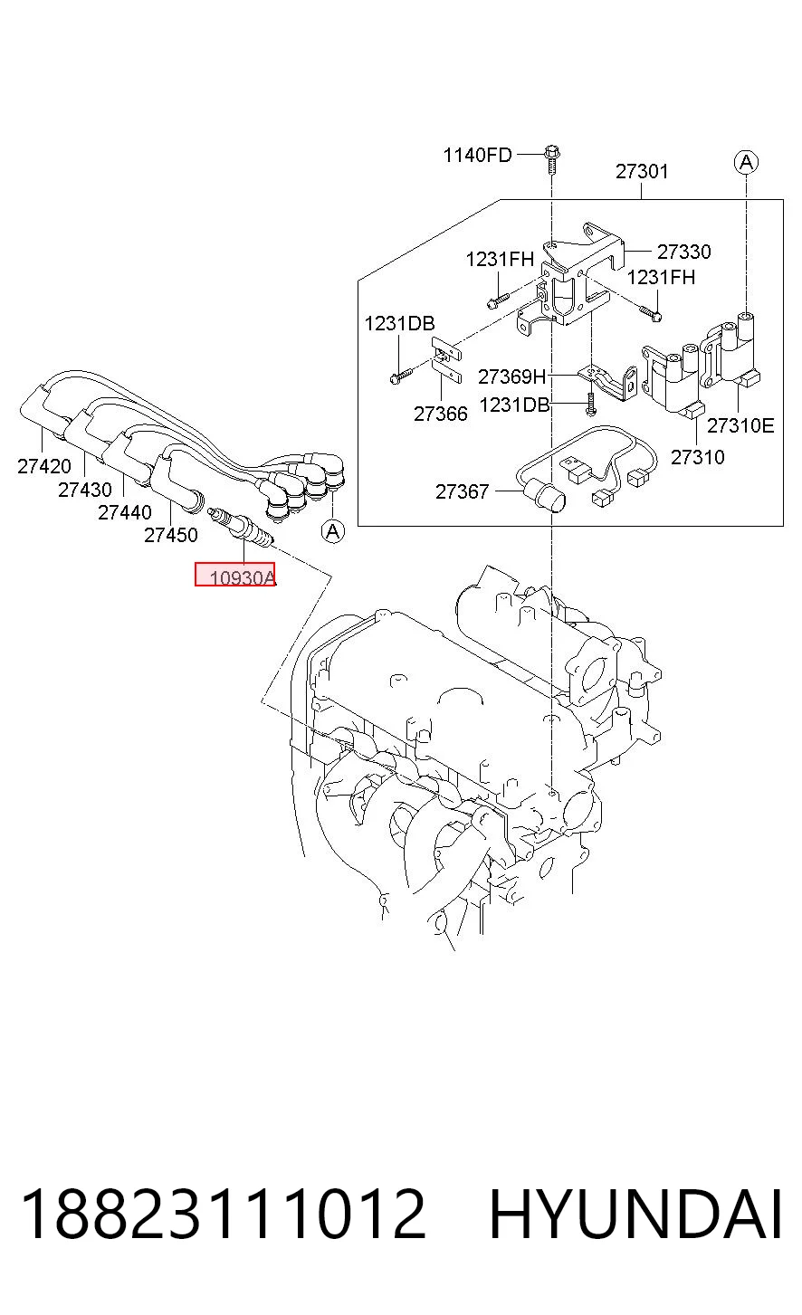 18823111012 Hyundai/Kia Bujía de ignición