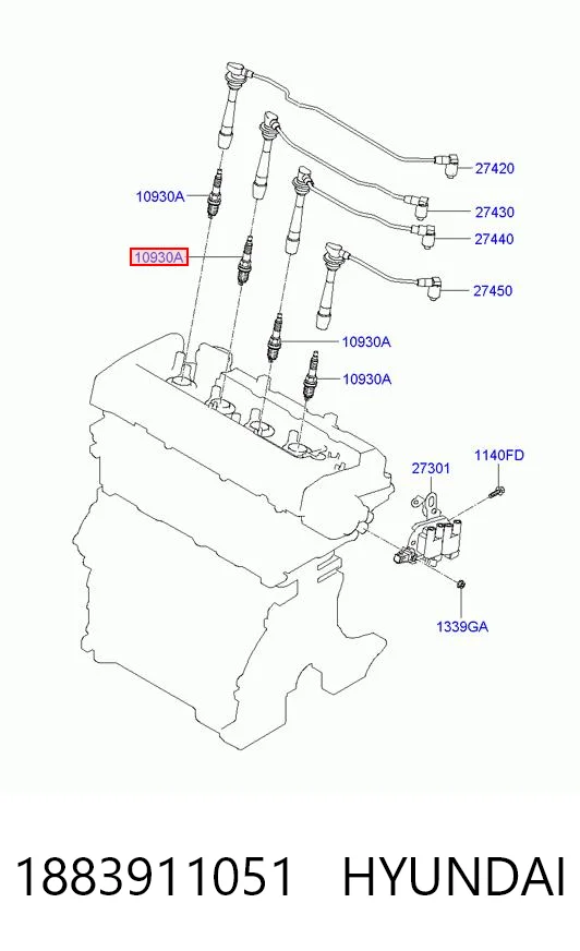 1883911051 Hyundai/Kia Bujía de ignición