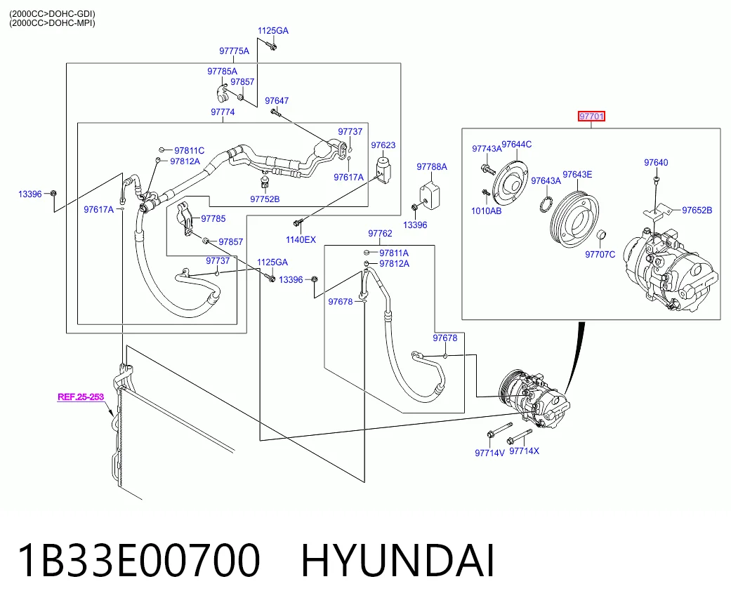 1B33E00700 Hyundai/Kia Compresor climatizador