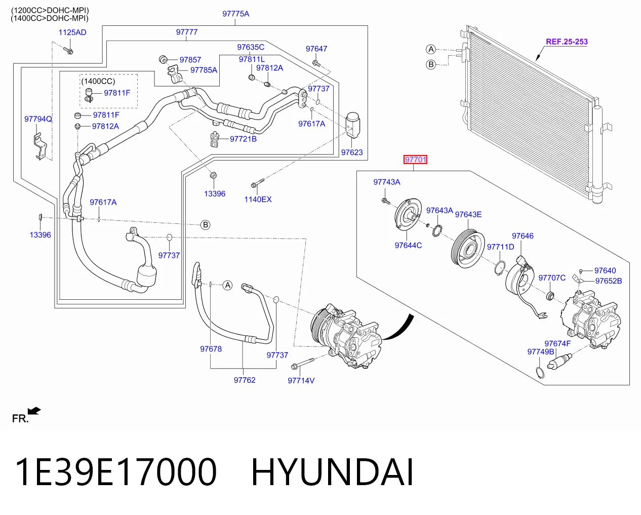 1E39E17000 Hyundai/Kia Compresor climatizador