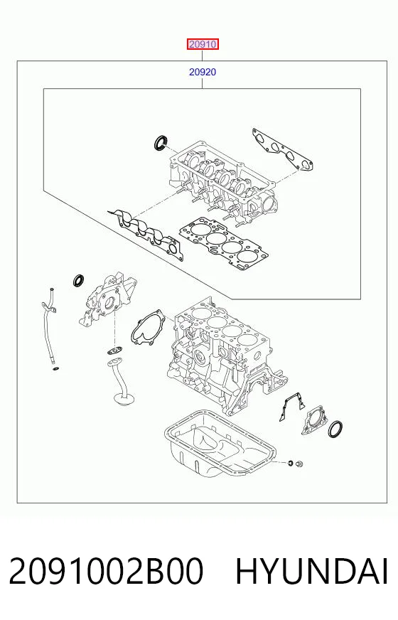 Juego de juntas para motor Hyundai Atos 