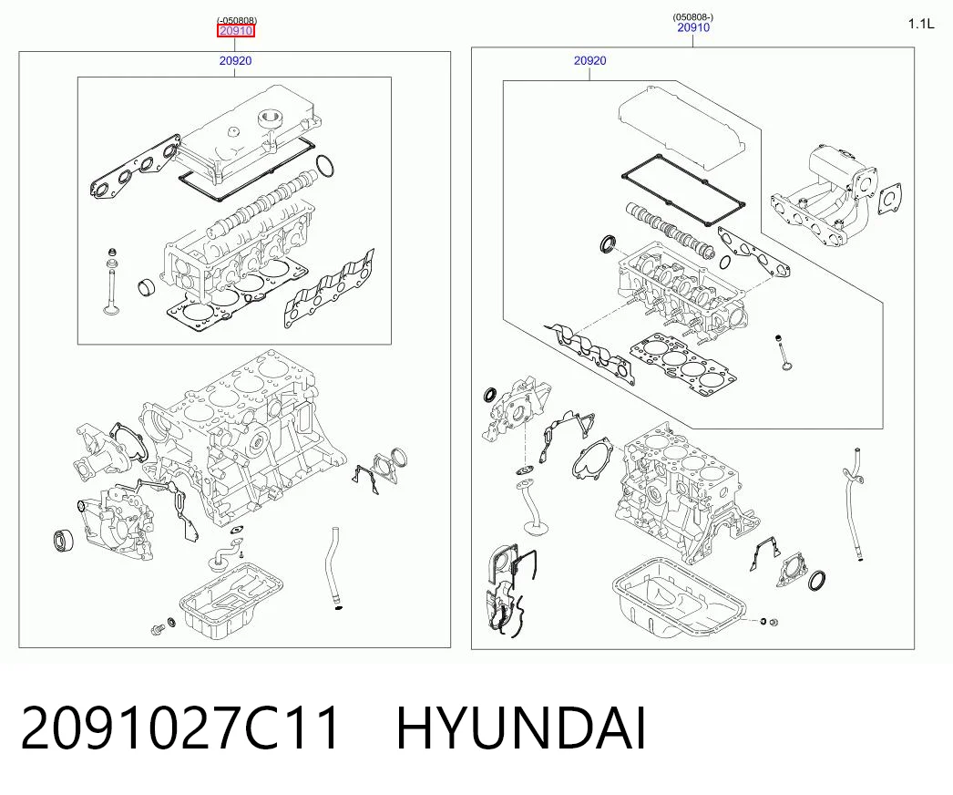 Kit completo de juntas Hyundai Matrix  desde 135,92 €