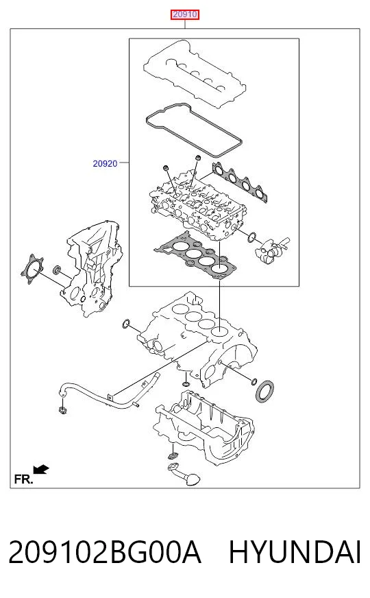 209102BG00A Hyundai/Kia Juego juntas motor