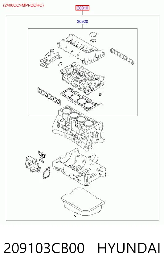Kit completo de juntas Hyundai Sonata V sedán (NF) (2007 - 2010) precio, desde 163,68 EUR