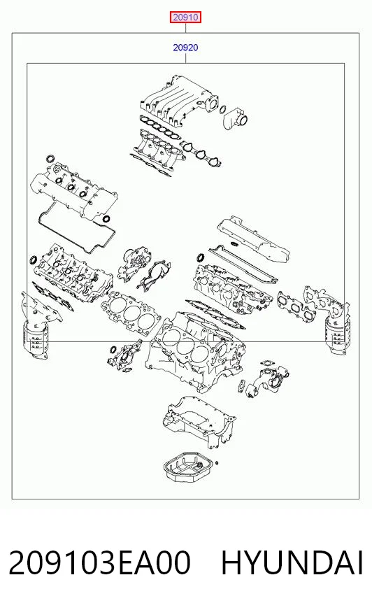 209103EA00 Hyundai/Kia Juego juntas motor