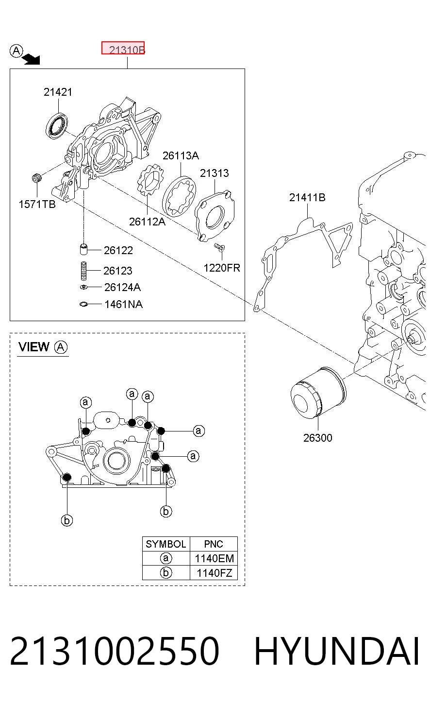 2131002550 Hyundai/Kia Bomba de aceite