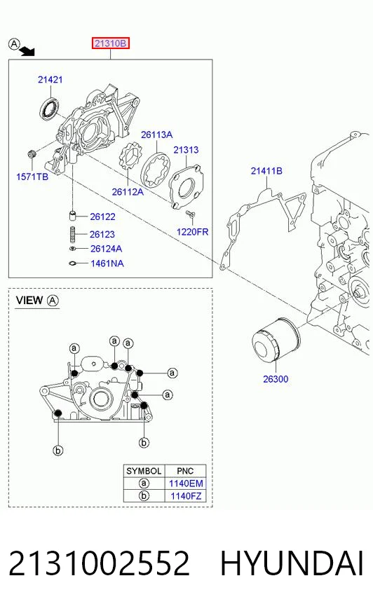 2131002552 Hyundai/Kia Bomba de aceite