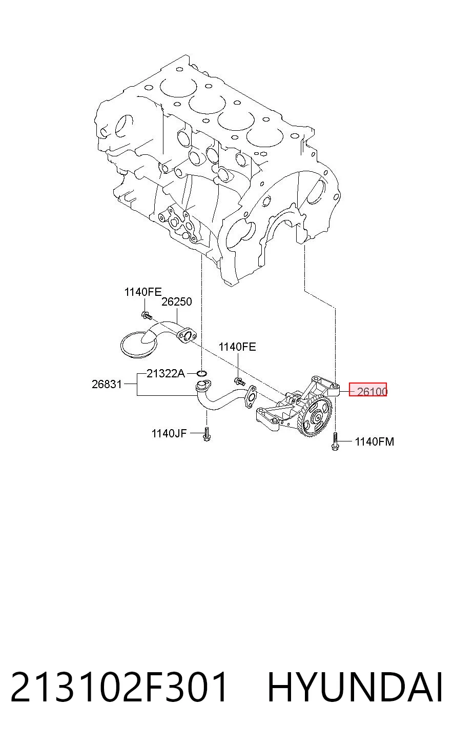 213102F301 Hyundai/Kia Bomba de aceite
