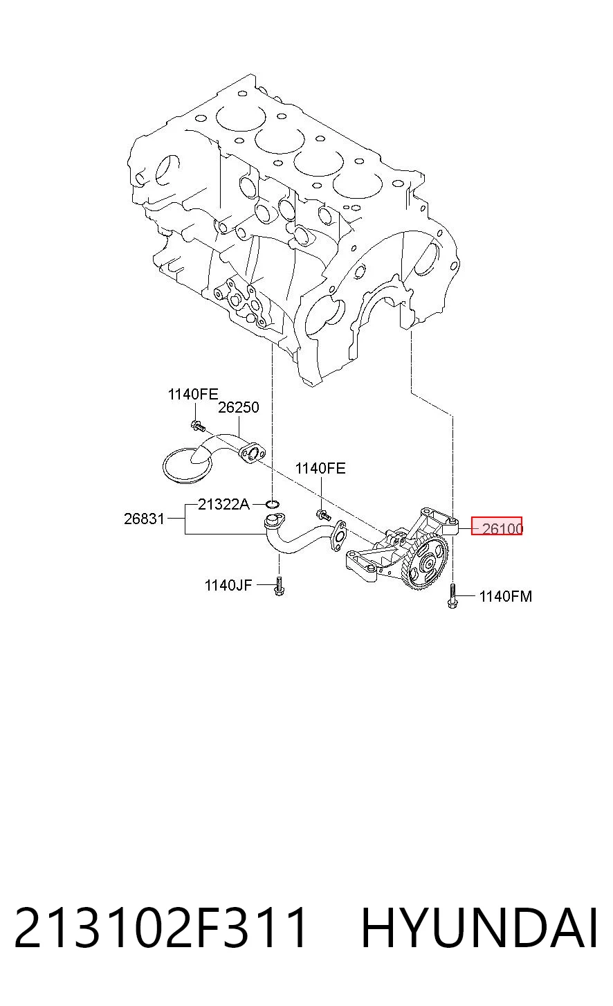 213102F311 Hyundai/Kia Bomba de aceite