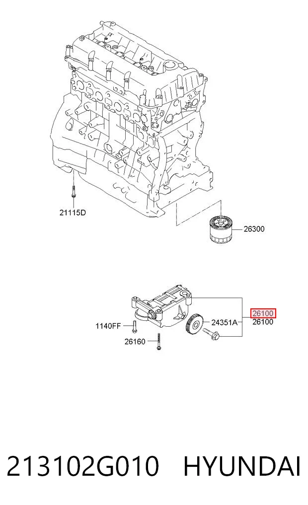 213102G010 Hyundai/Kia Bomba de aceite