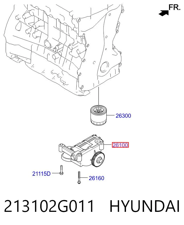 213102G011 Hyundai/Kia Bomba de aceite