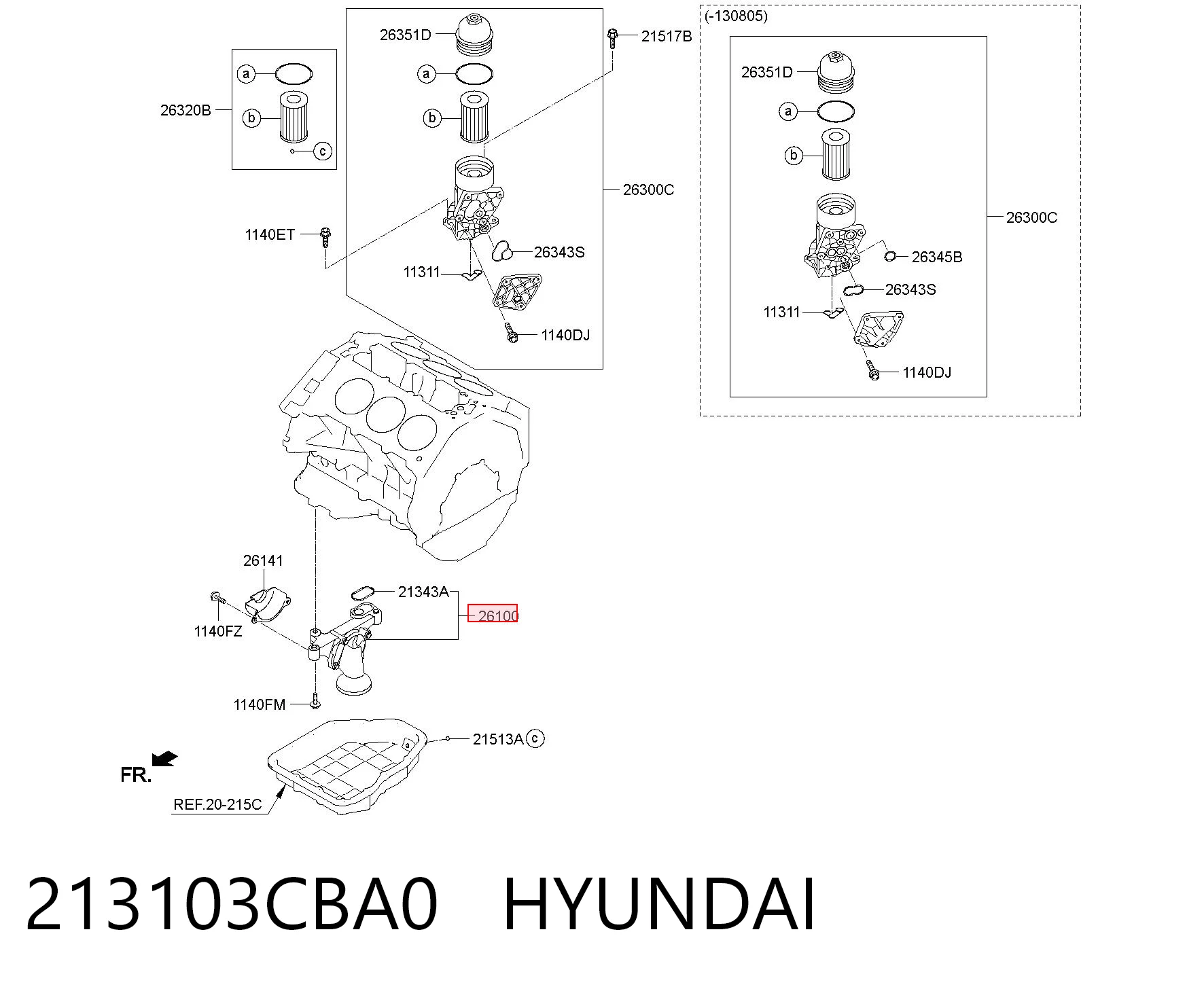 213103CBA0 Hyundai/Kia Bomba de aceite