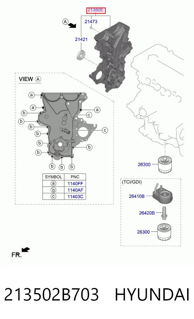 213502B703 Hyundai/Kia Bomba de aceite