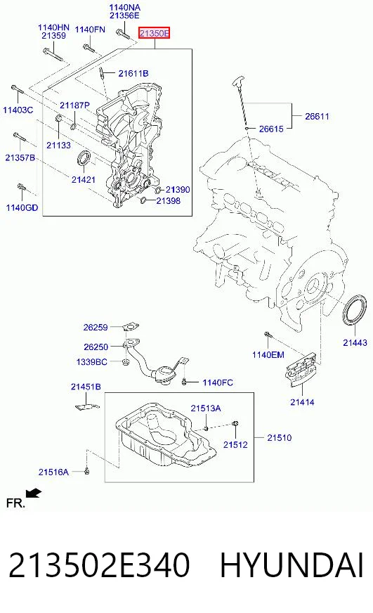 213502E340 Hyundai/Kia Bomba de aceite