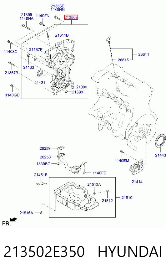 213502E350 Hyundai/Kia Bomba de aceite