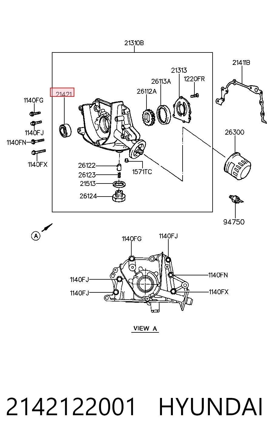 Retén del cigüeñal frontal para KIA Rio II JB