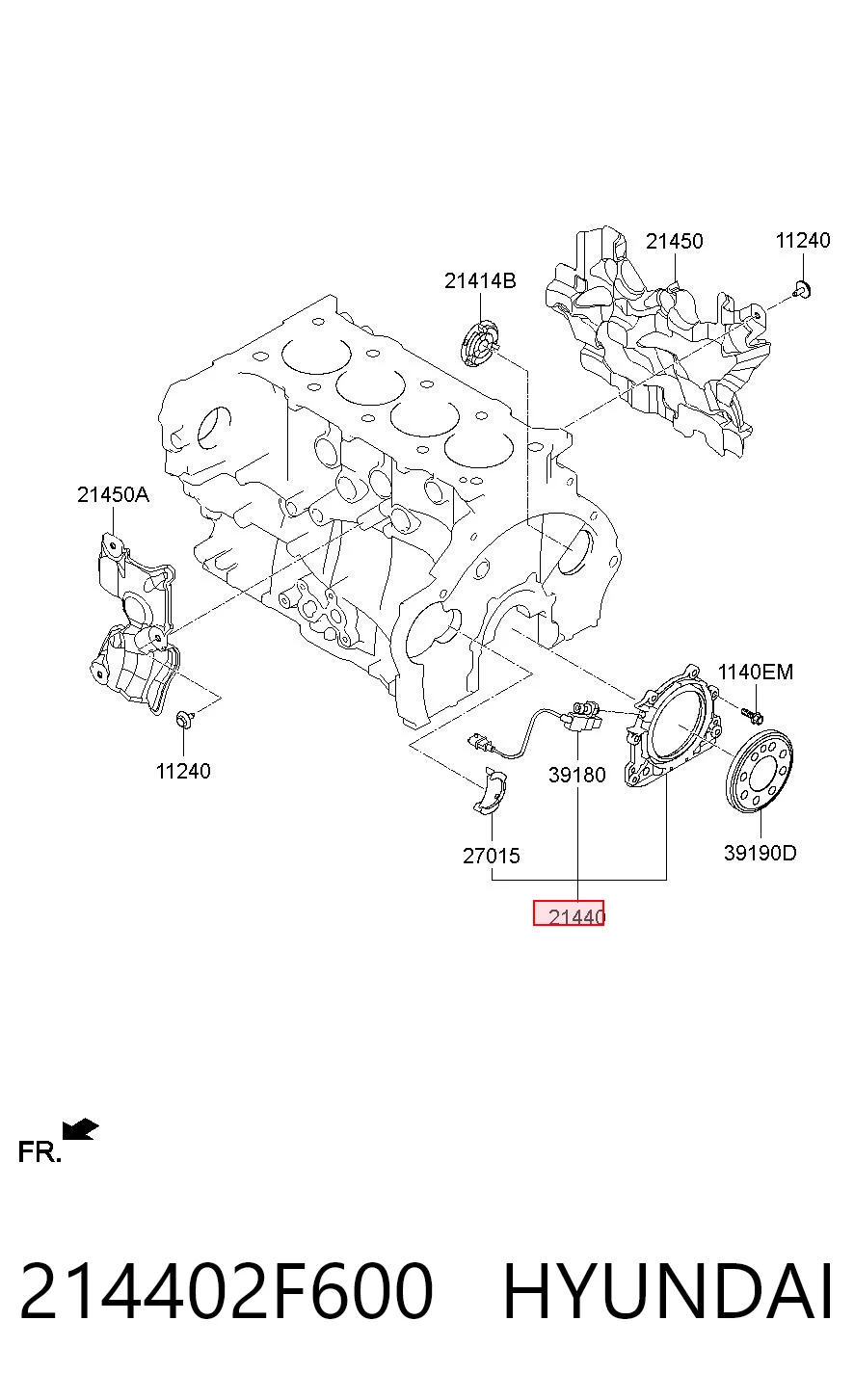 214402F600 Hyundai/Kia Anillo retén cigüeñal