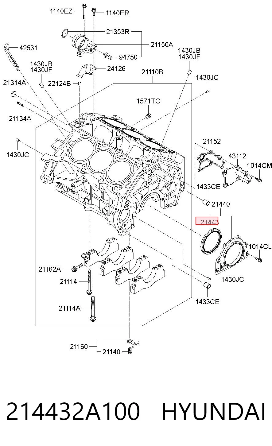 3818921G15 Nissan/Infiniti Anillo retén cigüeñal