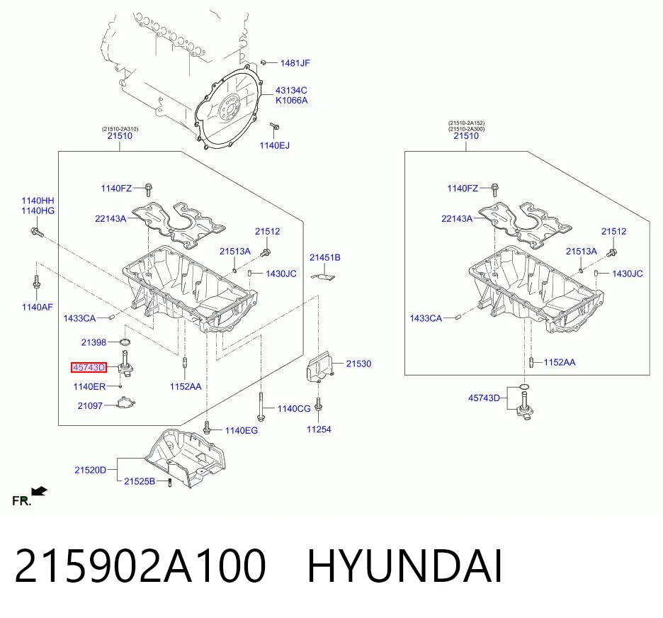 215902A100 Hyundai/Kia Sensor de nivel de aceite