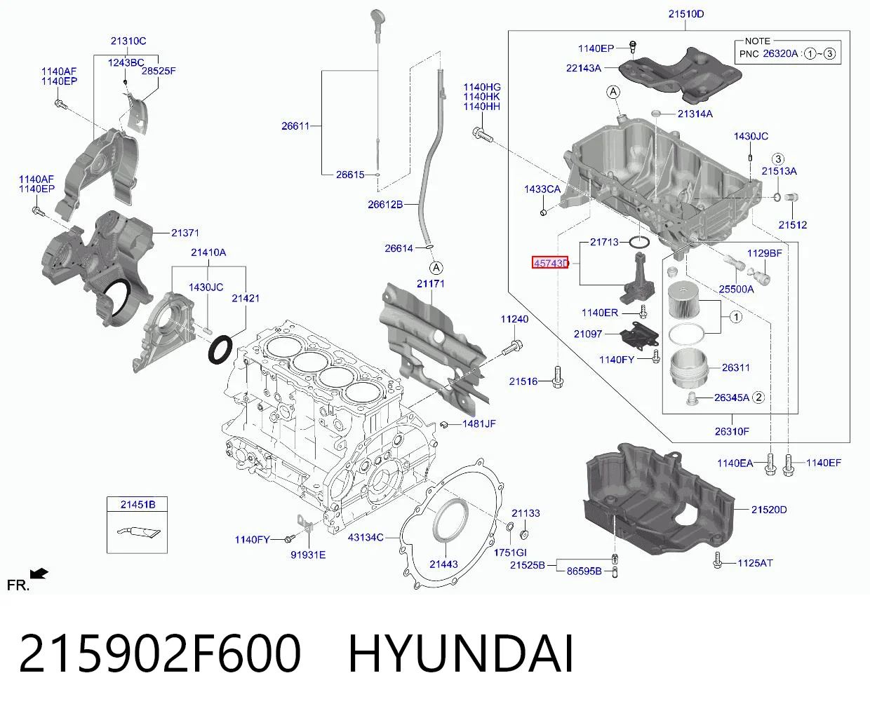 215902F600 Hyundai/Kia Sensor de nivel de aceite