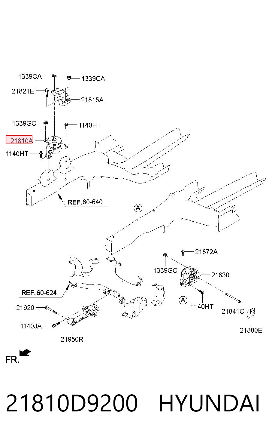 21810D9200 Hyundai/Kia Soporte de motor derecho