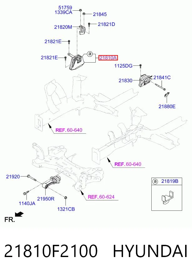 21810F2100 Hyundai/Kia Soporte de motor derecho