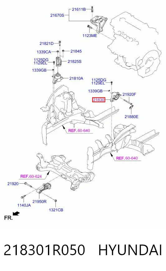 218301R050 Hyundai/Kia Taco de motor