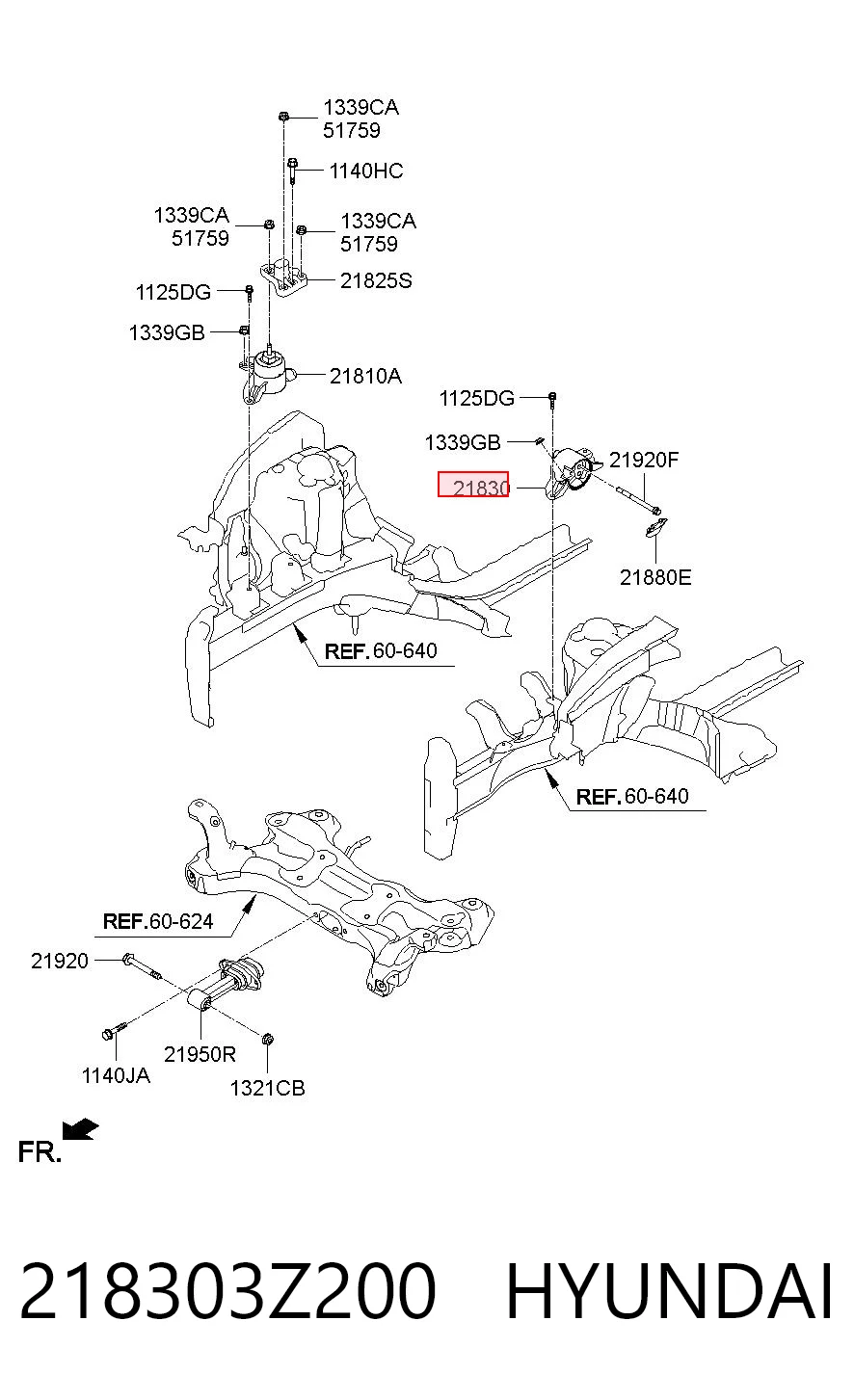 218303Z200 Hyundai/Kia Soporte de motor izquierdo