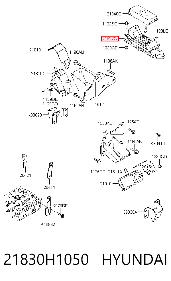 21830H1050 Hyundai/Kia Taco de motor