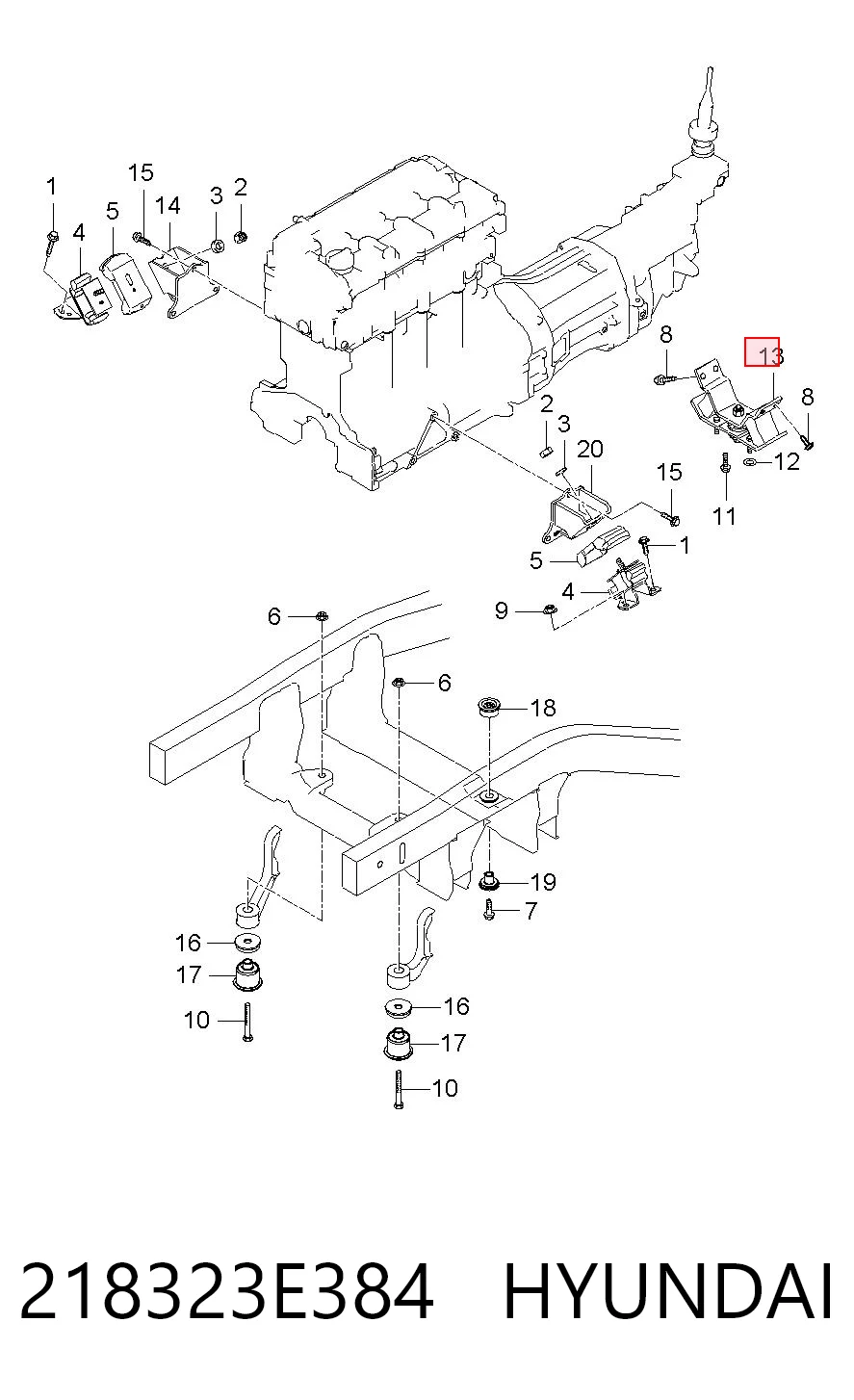 Soporte de caja de velocidades KIA Sorento (2006-2011)