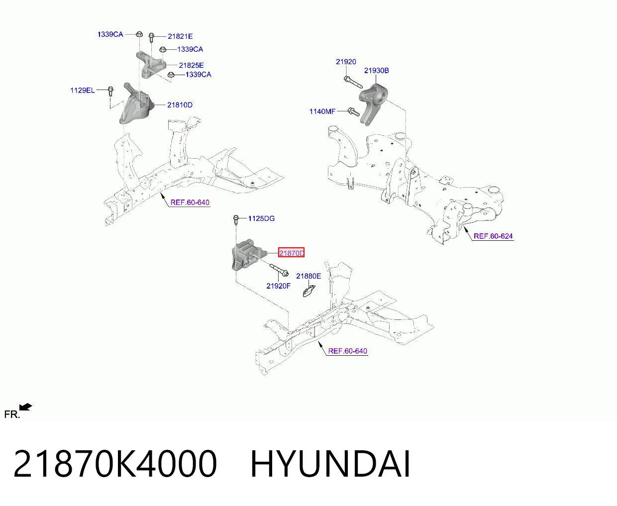 21870K4000 Hyundai/Kia Cojín del motor