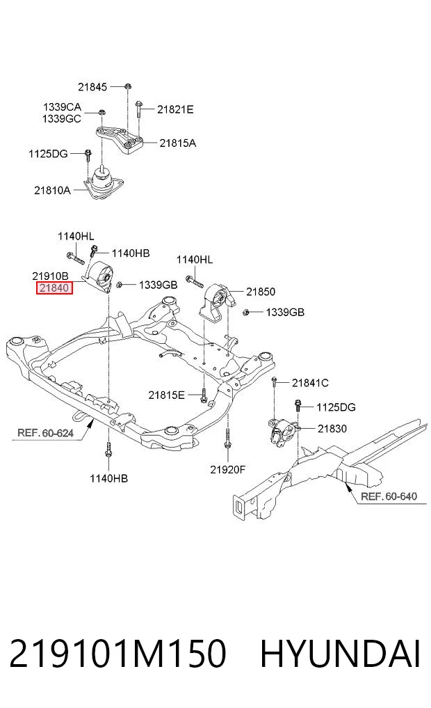 Soporte delantero del motor 219101M150 HYUNDAI