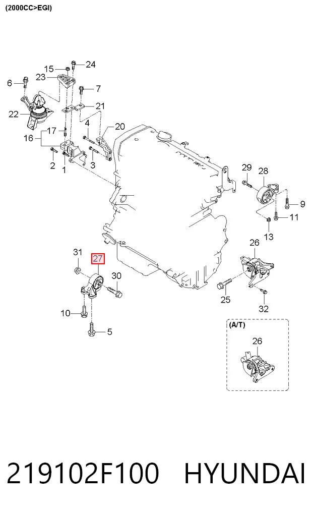Soporte de motor delantero KIA Cerato I sedán (LD) (2004 - 2008) precio, desde 29,85 EUR
