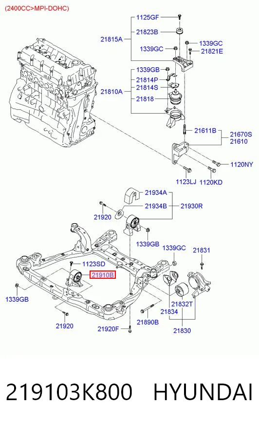 219103K800 Hyundai/Kia Soportes de motor delantero
