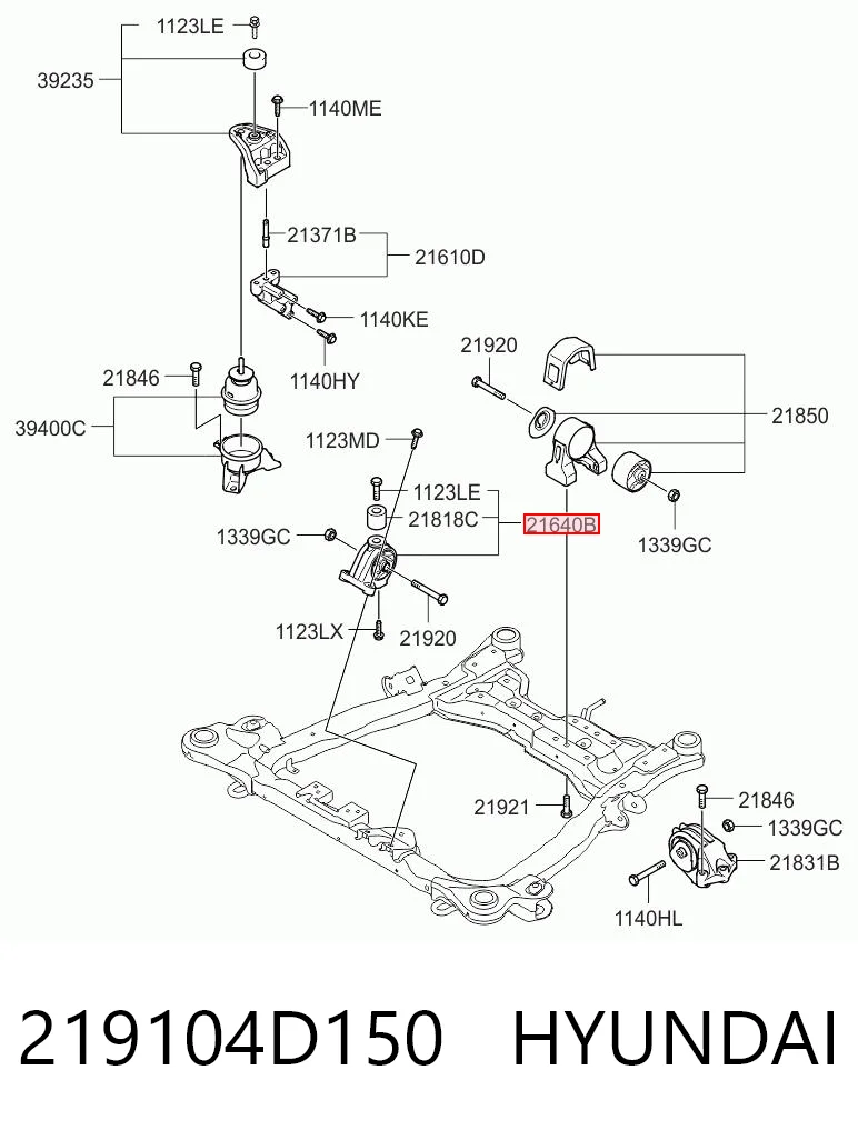 219104D150 Hyundai/Kia Soportes de motor delantero