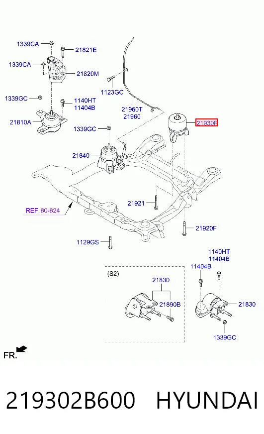 219302B600 Hyundai/Kia Taco de motor