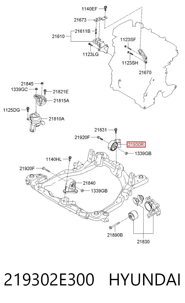 219302E300 Hyundai/Kia Taco de motor
