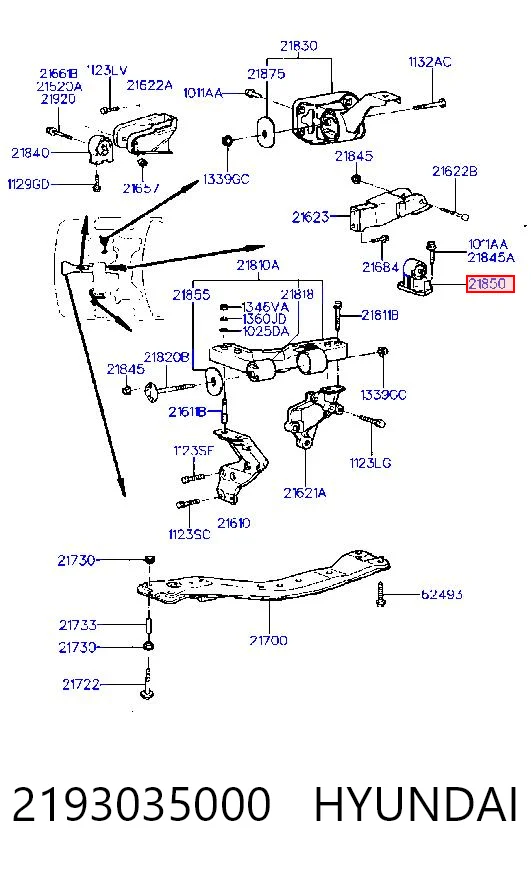 Soporte de motor trasero para Hyundai Sonata Y-3